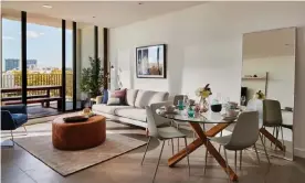  ?? Photograph: Mirvac ?? A display apartment at Sydney’s new built-to-rent housing complex Liv Indigo.