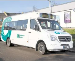 ?? Pictures: Dover District Council ?? The new vehicle for on-demand bus services between Aylesham and Whitfield; top, representa­tives from Stagecoach, Dover District Council and Aylesham Parish Council