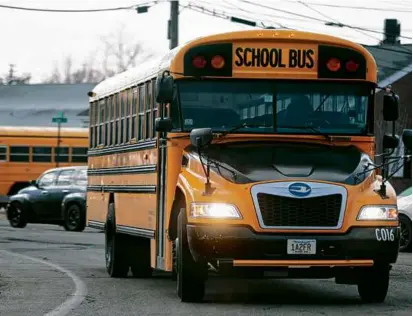  ?? PAT GREENHOUSE/GLOBE STAFF ?? Brockton Public Schools was identified as overspendi­ng in a number of areas, including transporta­tion, where it is on track to spend twice as much as budgeted for fiscal year 2024.