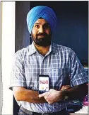  ?? (AFP) ?? In this photograph taken on Sept 7, 2016, Co-Founder and CEO of TravelKhan­a, a travel food app, Pushpinder Singh poses in
his office in Noida.