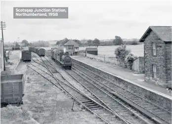  ??  ?? Scotsgap Junction Station, Northumber­land, 1958