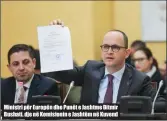  ??  ?? Ministri për Europën dhe Punët e Jashtme Ditmir Bushati, dje në Komisionin e Jashtëm në Kuvend