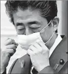  ?? KIYOSHI OTA/AP ?? Shinzo Abe, Japan’s prime minister, says the country will pick up additional costs.