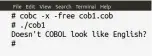  ??  ?? Figure 1: Output of the program cob1.cob