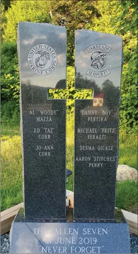  ?? CoUrtesy manny ribeiro ?? a memorial was unveiled this weekend for ‘the Fallen seven,' who died in a motorcycle crash two years ago in randolph, n.H.