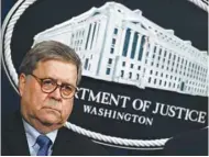  ??  ?? Barr: said on Thursday that Trump’s attacks made it ‘impossible’ for him to do his job leading the Justice Department.