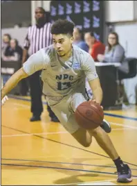  ?? Submitted photo ?? NO. 13: National Park College sophomore K.J. Corder drives to the basket Wednesday during the Nighthawks’ 109-75 home win against Hendrix College. Photo by Aaron Brewer, courtesy of National Park College.