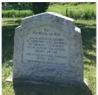  ??  ?? Left, a memorial recognizes the tragic 1819 drowning of young people who were dragged under the water by the weight of their Sunday-best clothing.