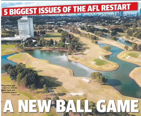  ?? . Picture: AAP ?? Royal Pines golf resort is a hub for West Coast and Fremantle players