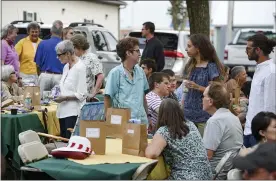  ?? BEN HASTY — MEDIANEWS GROUP PHOTO ?? Guests gather at the Oley Fairground­s Monday evening for the 75th Anniversar­y Celebratio­n of the Berks County Conservati­on District.