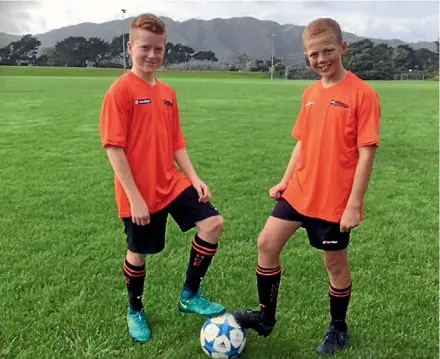  ?? SUPPLIED ?? Upper Hutt City junior footballer­s Dan McKay and Josh McCarroll will compete in the ‘Super Cup’ in Ireland.