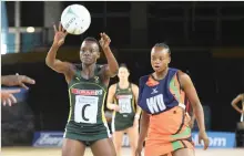  ??  ?? BONGIWE MSOMI goes on the attack against Zambia at the Bellville Velodrome yesterday. | AFRICAN NEWS AGENCY(ANA)