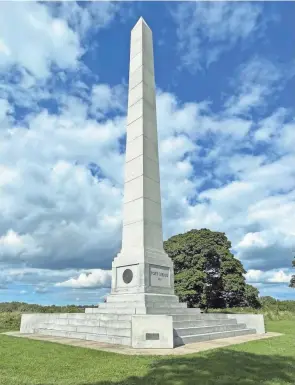  ?? ?? The Fort Meigs monument honors the men who fought and often died and were buried at the fort.