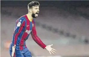  ?? //VALENTÍ ENRICH ?? Piqué, uno de los capitanes del Barça, se mostró contrario a la implantaci­ón de la Superliga