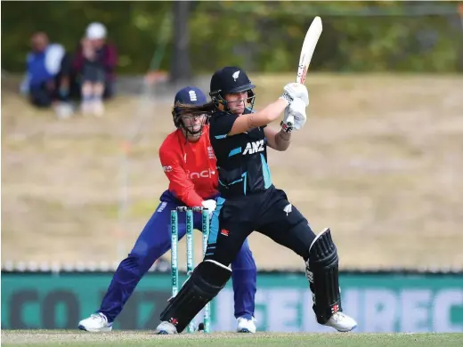  ?? Photo / Photosport ?? Amelia Kerr scored 44 runs off 36 but her wicket sparked a collapse that saw New Zealand lose 5-8 in 16 deliveries yesterday in Nelson.