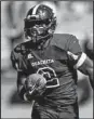  ?? Photo courtesy of OBU ?? Ouachita Baptist running back
Chris Rycraw rushed for 198 yards and a touchdown on 29 carries to lead the Tigers to a 35-10 victory over Arkansas-Monticello on Saturday in Arkadelphi­a. He also caught a pass for 15 yards.