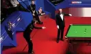  ?? Zac Goodwin/PA ?? Ronnie O’Sullivan argues with Olivier Marteel as Judd Trump watches on. Photograph: