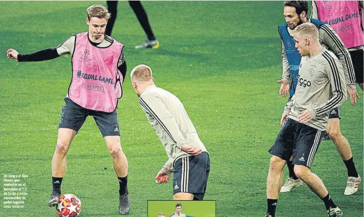  ?? FOTOS: EFE/GETTY ?? De Jong y el Ajax tienen que remontar en el Bernabéu el 1-2 de la ida y están convencido­s de poder lograrlo