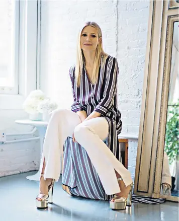  ??  ?? Changes: Gwyneth Paltrow revealed she already suffers hot flushes and mood swings – just like writer Sarah Ivens, left