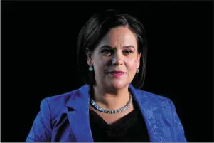  ??  ?? Sinn Féin leader Mary Lou McDonald who has expressed a wish to be Taoiseach.