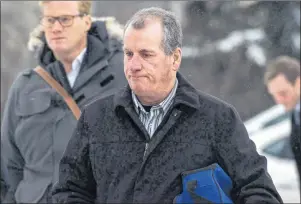  ?? CP PHOTO ?? Gerald Stanley enters the Court of Queen’s Bench for the fifth day of his trial in Battleford, Sask., on Feb. 5, 2018. A Saskatchew­an farmer acquitted in the fatal shooting of a young Indigenous man has pleaded guilty to a gun charge. Gerald Stanley...