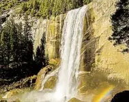  ?? CAROLYN COLE LOS ANGELES TIMES FILE ?? The park says visitors are getting drenched on the hike to Vernal Fall and encourages wearing shoes with a good grip.