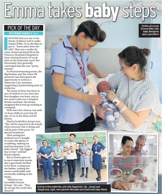  ??  ?? Smiles all round: Emma Willis with baby Benjamin and Laura Birch