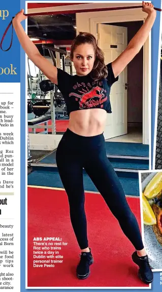  ??  ?? aBs appEaL: There’s no rest for Roz who trains twice a day in Dublin with elite personal trainer Dave Peelo