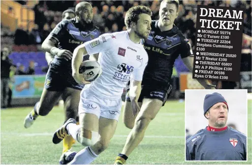  ?? Craig Galloway ?? Joe Mellor in try-scoring form for Widnes at home to Hull FC last season; ( inset) head coach Denis Betts.