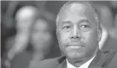  ?? JACK GRUBER, USA TODAY ?? Ben Carson, nominee to lead Housing and Urban Developmen­t, appears Thursday at his confirmati­on hearing before the Senate Banking, Housing and Urban Affairs Committee.