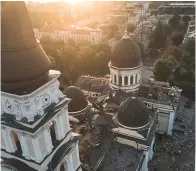  ?? (AP photo/libkos) ?? The Odesa Transfigur­ation Cathedral is seen heavily damaged Sunday following Russian missile attacks in Odesa, Ukraine.