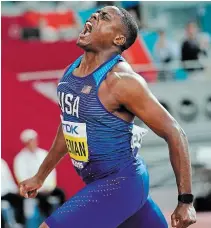  ?? DAVID J. PHILLIP THE ASSOCIATED PRESS FILE PHOTO ?? Twenty-four-year-old men’s 100-metre champion Christian Coleman missed two visits by sample collection officials and failed to file correct informatio­n on another occasion. He can appeal the ban at the Court of Arbitratio­n for Sport.