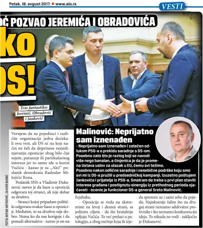  ??  ?? Trio fantastiko: Jeremić, Obradović
i Janković