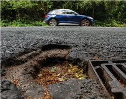  ?? ?? Potholes are proving a menace for drivers in the city