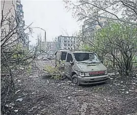  ?? AP ?? ARRASADA. Bajmut luce arrasada. Tras ese triunfo, Rusia cantó victoria en Belgorod.