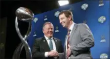  ?? LM OTERO — THE ASSOCIATED PRESS ?? Notre Dame head coach Brian Kelly, left, and Clemson head coach Dabo Swinney share a laugh after a news conference in Dallas, Friday.