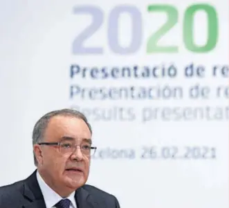  ??  ?? Tobías Martínez, CEO de Cellnex, en la presentaci­ón de los resultados de 2020.