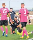  ?? ?? Stirling players celebrate Dale Carrick’s winner