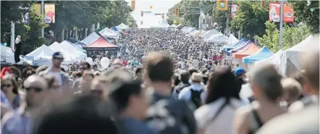  ??  ?? The 10- block street party has grown since its debut in 2011. Last year’s event reportedly hosted 80,000 people.