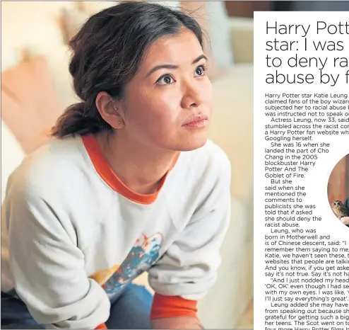  ??  ?? Katie Leung in ITV’S Intruders and as Cho Chang in the Harry Potter series, inset