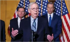  ?? Photograph: Jim Lo Scalzo/EPA ?? Mitch McConnell is under fire after saying African Americans vote as much as ‘Americans’