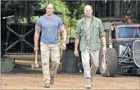  ?? PICTURES] [DANIEL SMITH/UNIVERSAL ?? From left, Luke Hobbs (Dwayne Johnson) and Deckard Shaw (Jason Statham) appear in “Fast & Furious Presents: Hobbs & Shaw,” directed by David Leitch.
