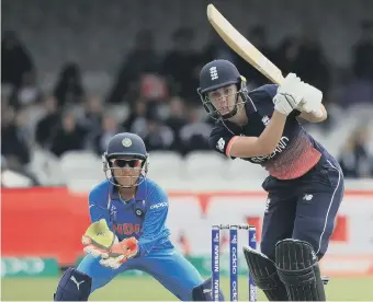  ??  ?? England’s Nat Sciver hits out at Lord’s yesterday.