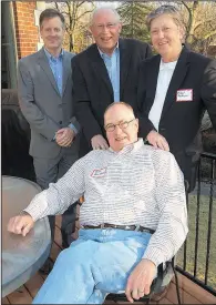  ??  ?? Jim Gilbert (seated) with Kenny Berkemeier, David Huddleston and Michael Henderson