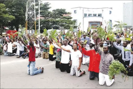  ?? CNS ?? Manifestac­ión para pedir elecciones, el 21 de enero en Kinshasa