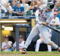  ?? DYLAN BUELL/GETTY IMAGES ?? Derek Dietrich had a home run, his fourth, was intentiona­lly walked and hit by a pitch twice in his unusual day at the plate.