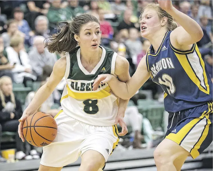  ?? UNIVERSITY OF ALBERTA ATHLETICS ?? Sophomore forward Emma Kary has become a go-to player for the University of Alberta Pandas in Canada West women’s basketball action this season.