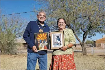  ??  ?? DEBBIE NEZ-MANUEL says her call from Rep. Debra Haaland was “like talking to an auntie.” She and husband Royce Manuel said they’d tune in from their Salt River-Pima Maricopa Community home near Phoenix.