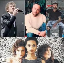  ?? (Photos DR) ?? De gauche à droite et de bas en haut : Alain Souchon, Ours, Guillaume Grand et Bodie sont à l’affiche de cette soirée, placée sous le signe de la chanson française.