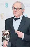  ??  ?? Ken Loach with his first competitiv­e Bafta. Top, Mel Brooks and Prince William